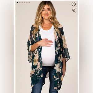 Pink blush Floral Green Maternity Cover Up